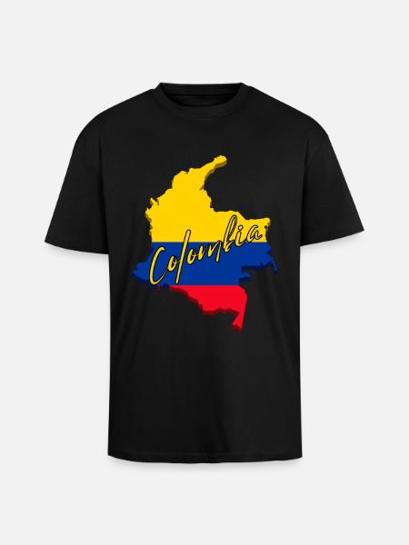 Colombian pride, flag of Colombia - Unisex Oversized Heavyweight T-shirt - black