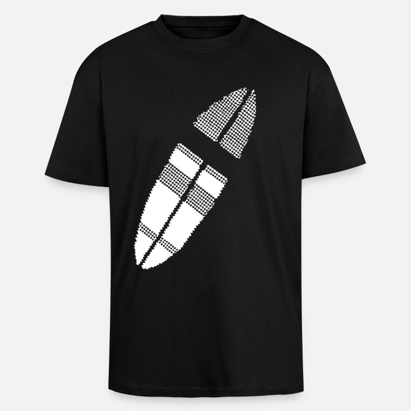 planche de surf Pixel Graphic - T-shirt unisexe oversize épais - noir