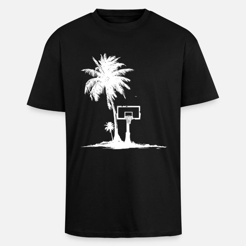 Graphique de panier de basket - T-shirt unisexe oversize épais - noir