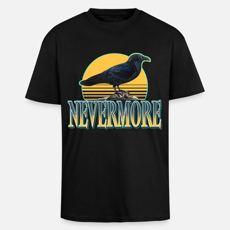 Nevermore – Ravens & Gothic Aesthetics - Unisex Oversized Heavyweight T-shirt - black
