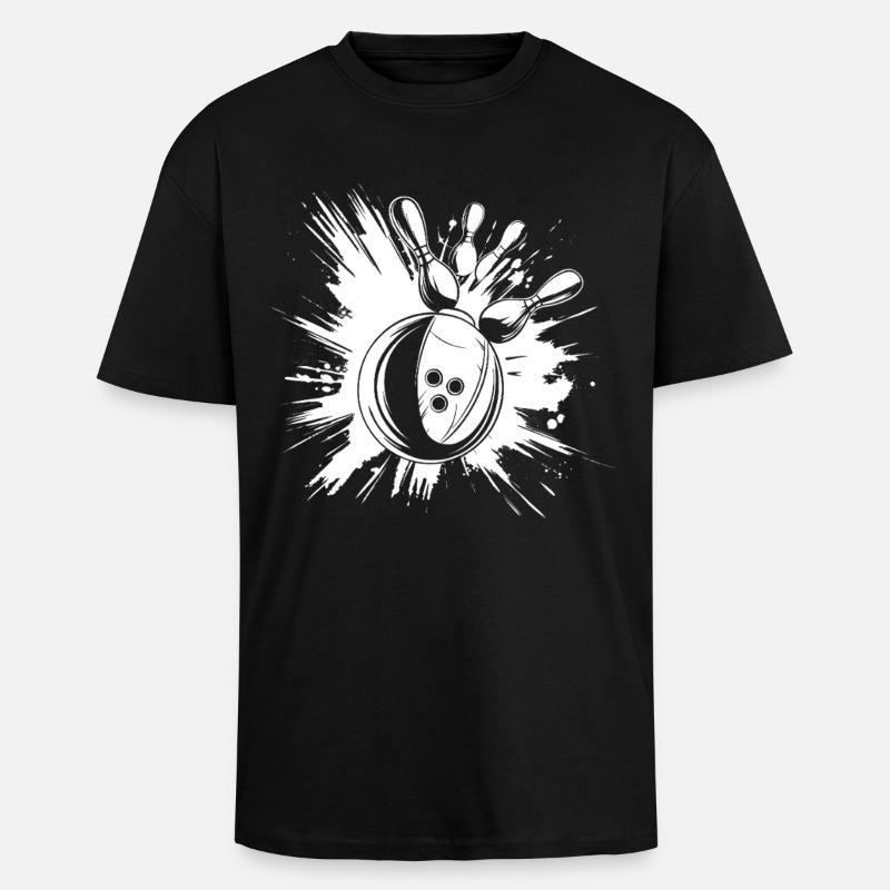 Bowling Strike - Oversized Heavyweight Unisex T-Shirt - Schwarz