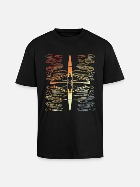 Aviron d’époque - T-shirt unisexe oversize épais - noir