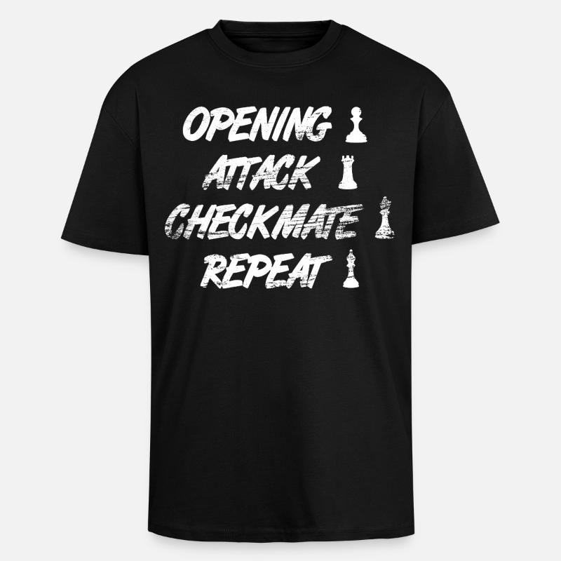 Techniques d’échecs - T-shirt unisexe oversize épais - noir