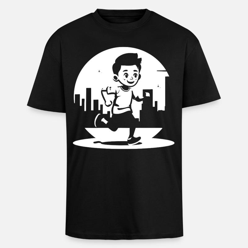 Marathon Junge - Oversized Heavyweight Unisex T-Shirt - Schwarz
