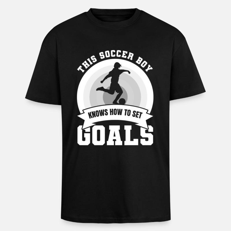 Fußballjunge - Oversized Heavyweight Unisex T-Shirt - Schwarz