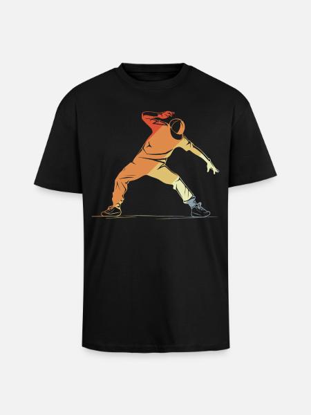 Breakdancer Sketch - Unisex Oversized Heavyweight T-shirt - black