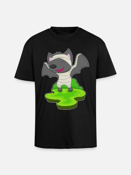 Bat Halloween Mummy - Unisex Oversized Heavyweight T-shirt - black