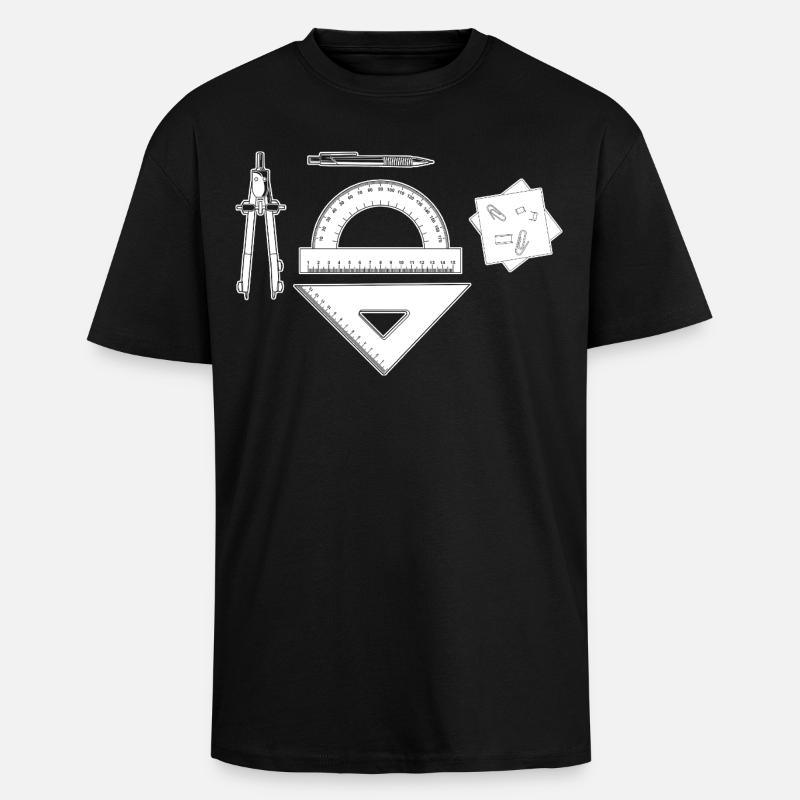 Graphique d’architecte - T-shirt unisexe oversize épais - noir