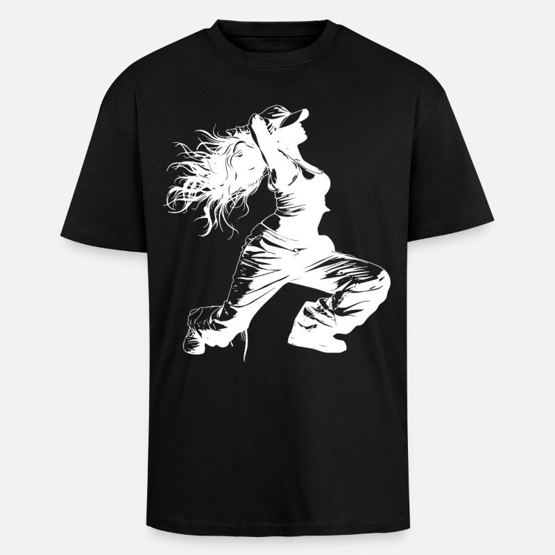 Dessin de breakdancer - T-shirt unisexe oversize épais - noir