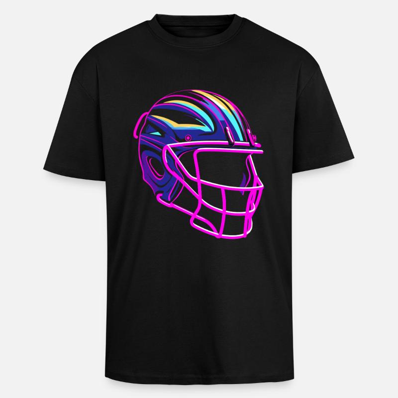 Casque de crosse Synthwave - T-shirt unisexe oversize épais - noir