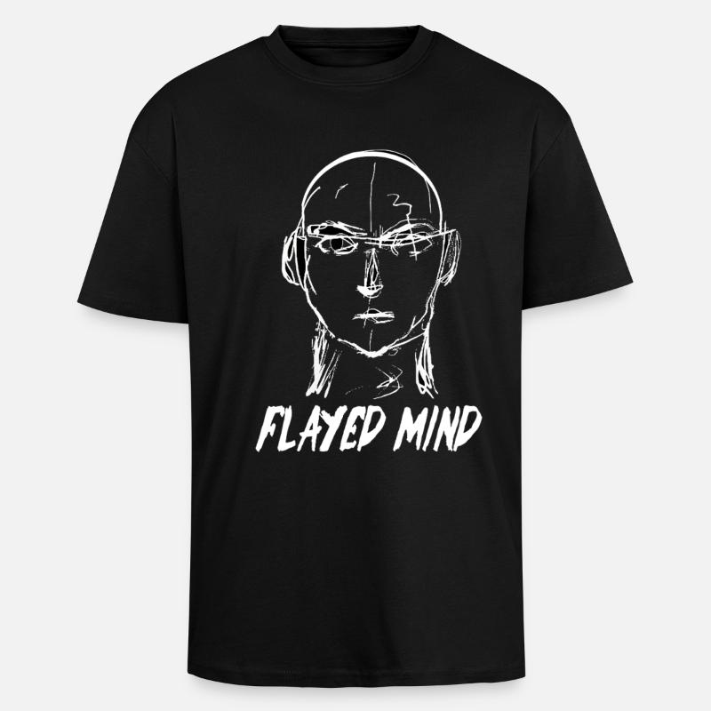 Flayed Mind weiß - Oversized Heavyweight Unisex T-Shirt - Schwarz