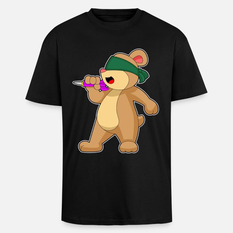 Fléchette d’ours Fléchette - T-shirt unisexe oversize épais - noir