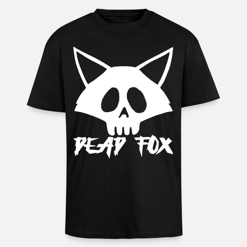 Crâne de renard blanc - T-shirt unisexe oversize épais - noir