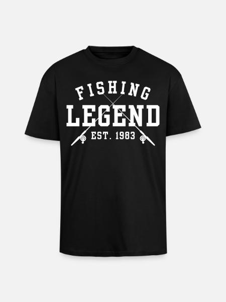 Fishing Legend Est 1983 - Unisex Oversized Heavyweight T-shirt - black
