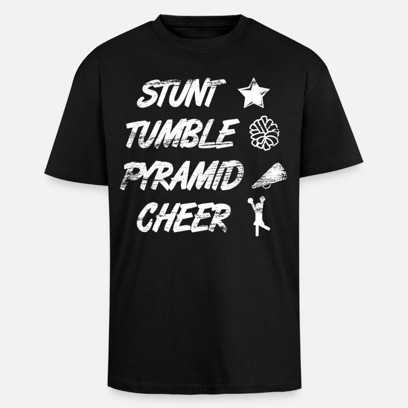 Stunt Tumble Pyramid Cheer - Oversized Heavyweight Unisex T-Shirt - Schwarz