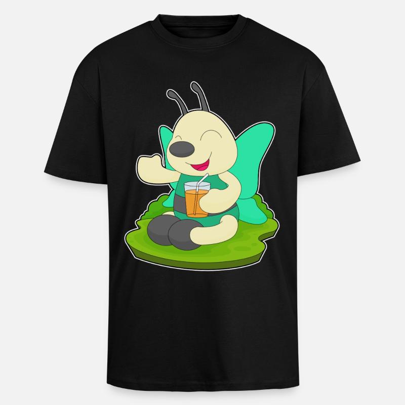 Schmetterling Saft - Oversized Heavyweight Unisex T-Shirt - Schwarz