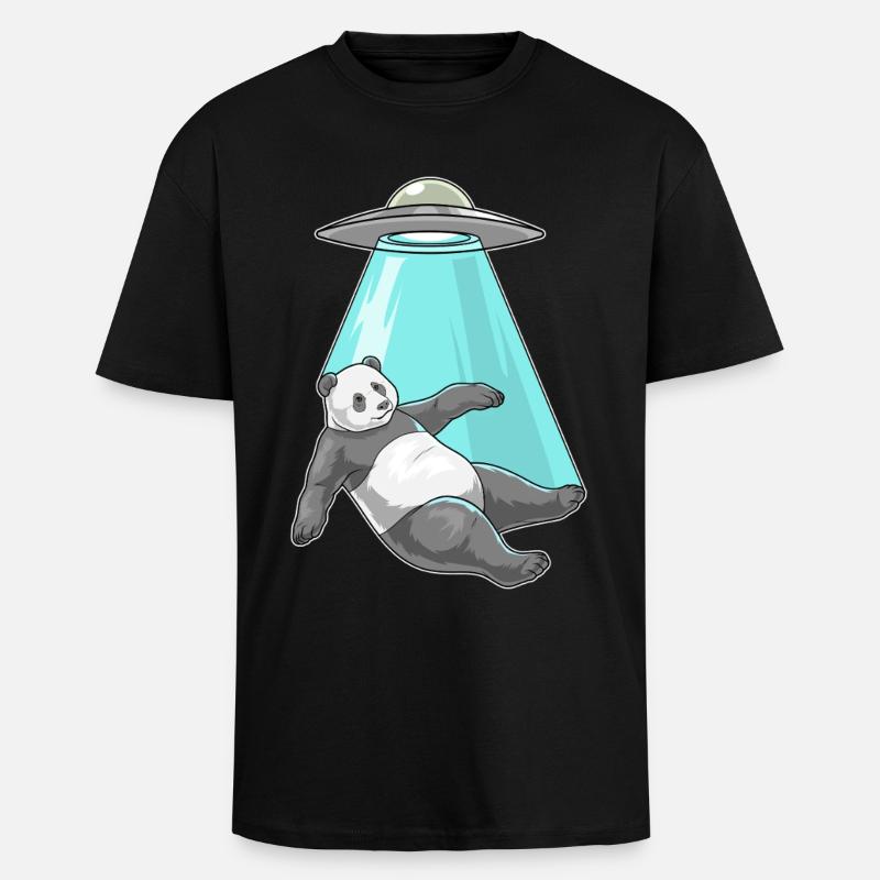 Vaisseau spatial Panda - T-shirt unisexe oversize épais - noir