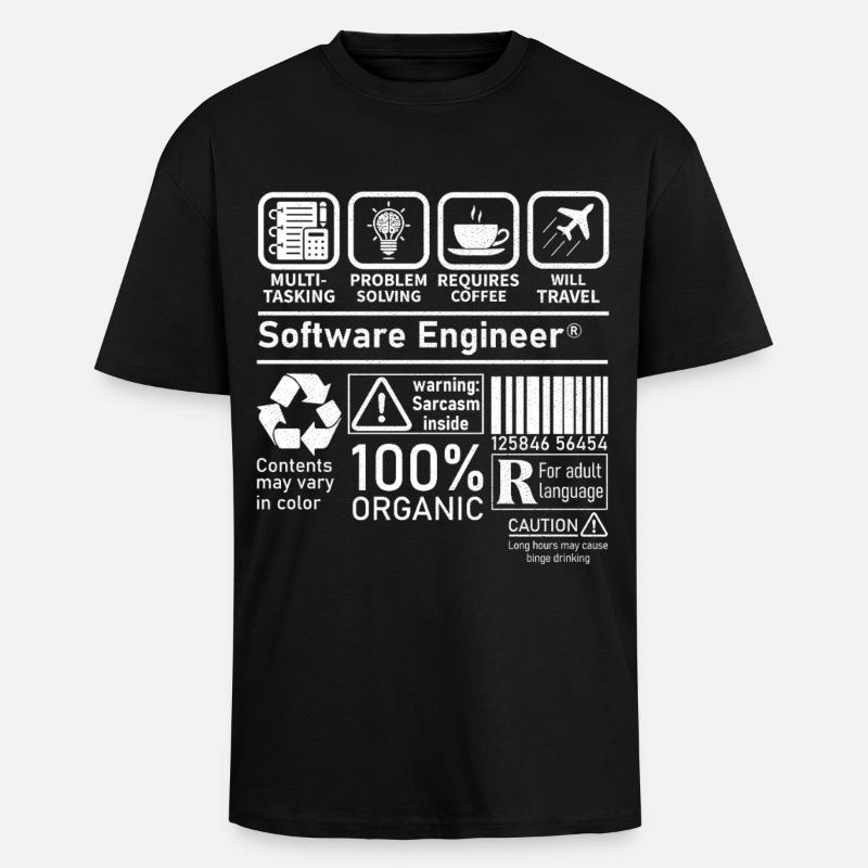 software engineer multi tasking problem solving - Unisex Oversized Heavyweight T-shirt - black