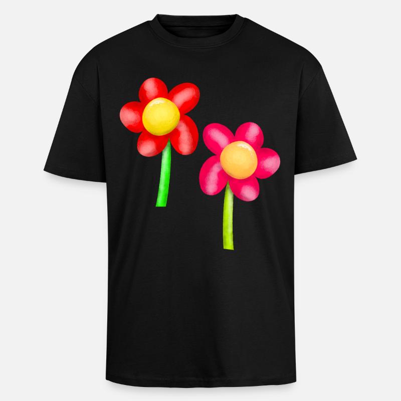 Blumen Blume Frühling - Oversized Heavyweight Unisex T-Shirt - Schwarz