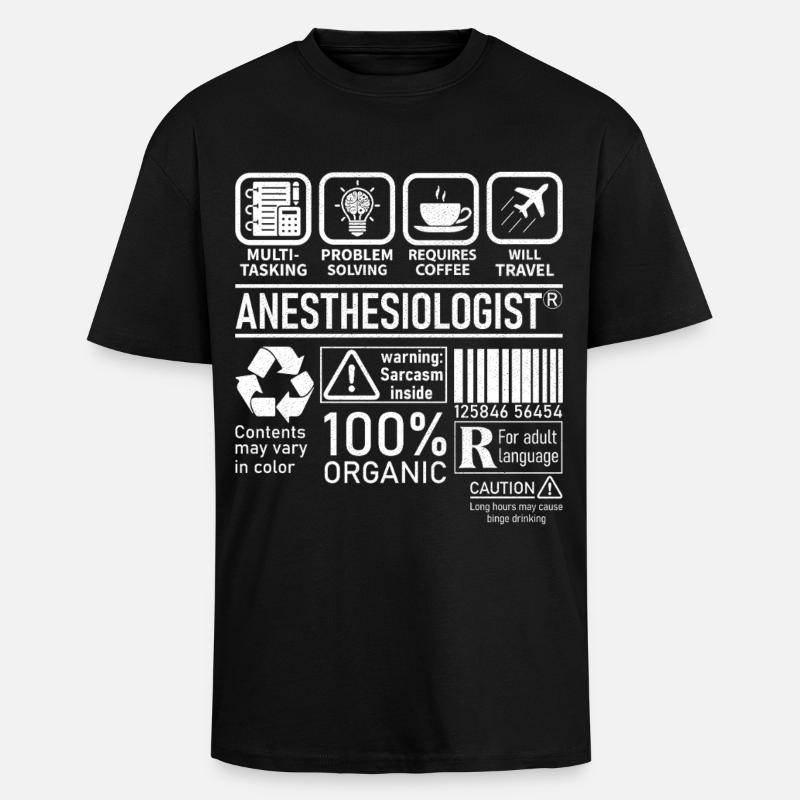 Anestesista multi tasking problem solving - T-shirt unisex oversize pesante - nero