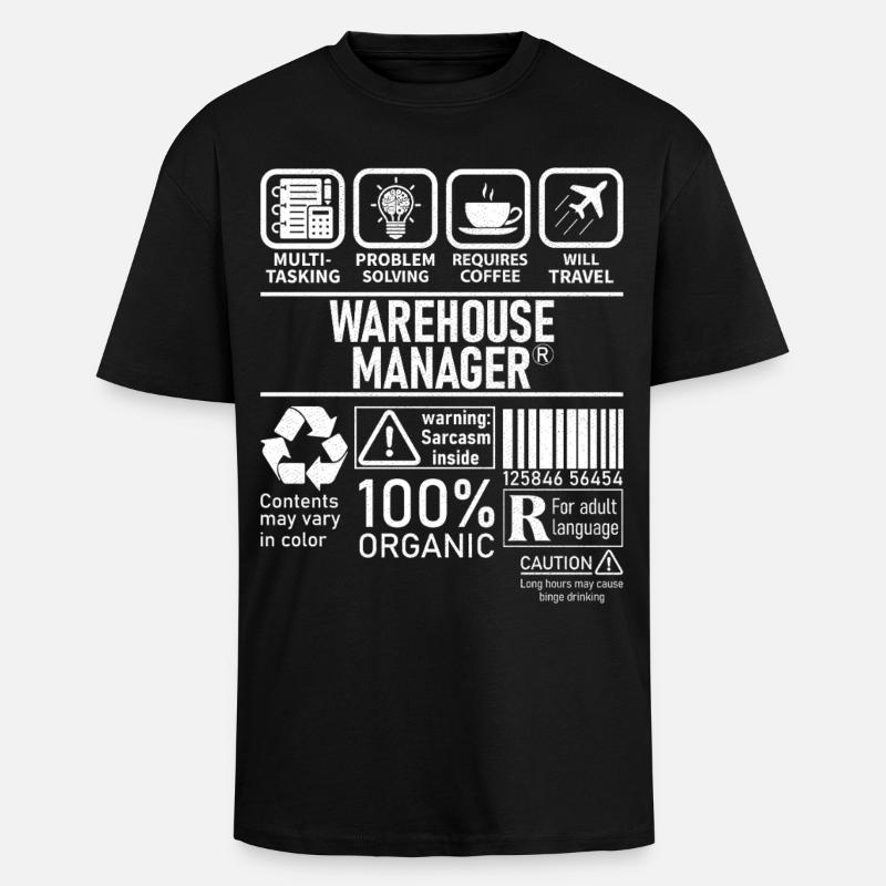 Résolution de problèmes multitâches Warehouse Manager - T-shirt unisexe oversize épais - noir