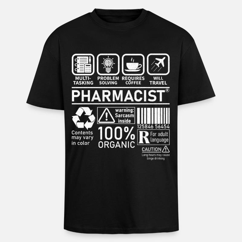 Pharmacien multitâche résolution de problèmes - T-shirt unisexe oversize épais - noir