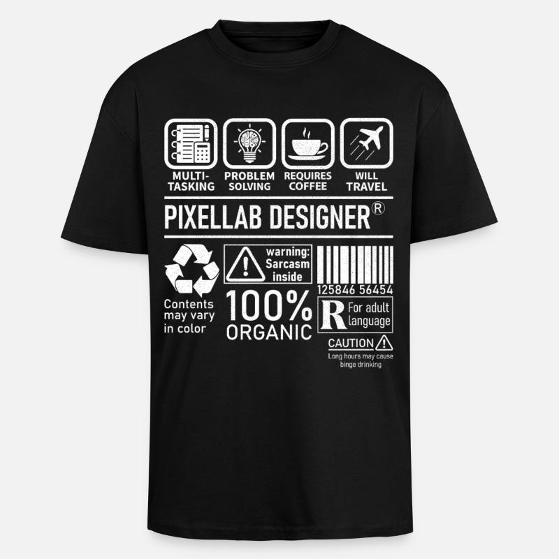 Pixellab Designer multi tasking problem solving - Oversized Heavyweight Unisex T-Shirt - Schwarz