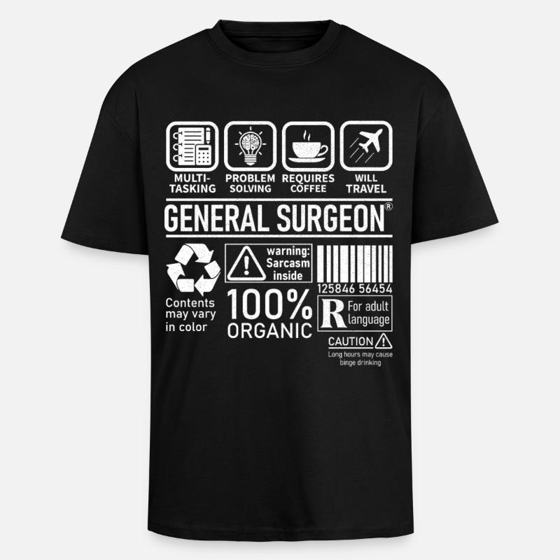 General Surgeon multi tasking problem solving - Unisex Oversized Heavyweight T-shirt - black