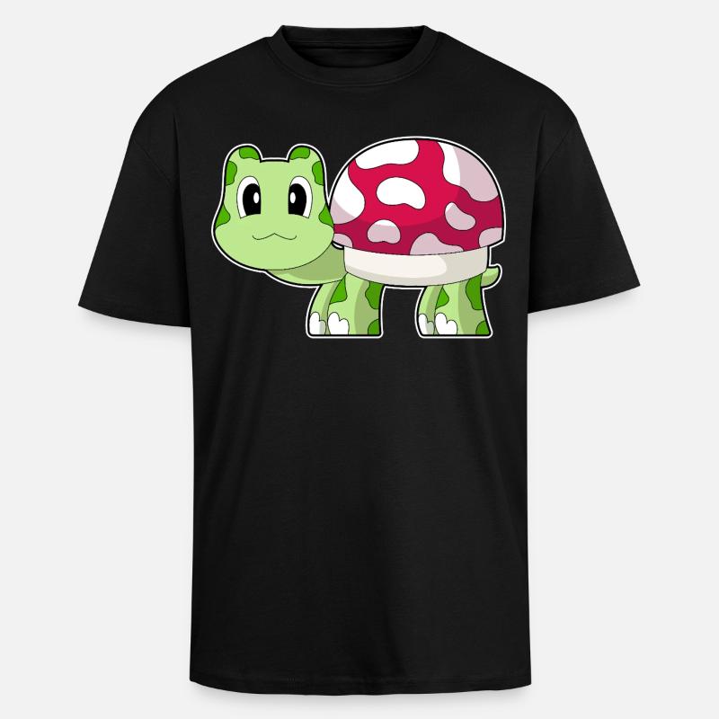 Turtle Mushroom - Unisex Oversized Heavyweight T-shirt - black