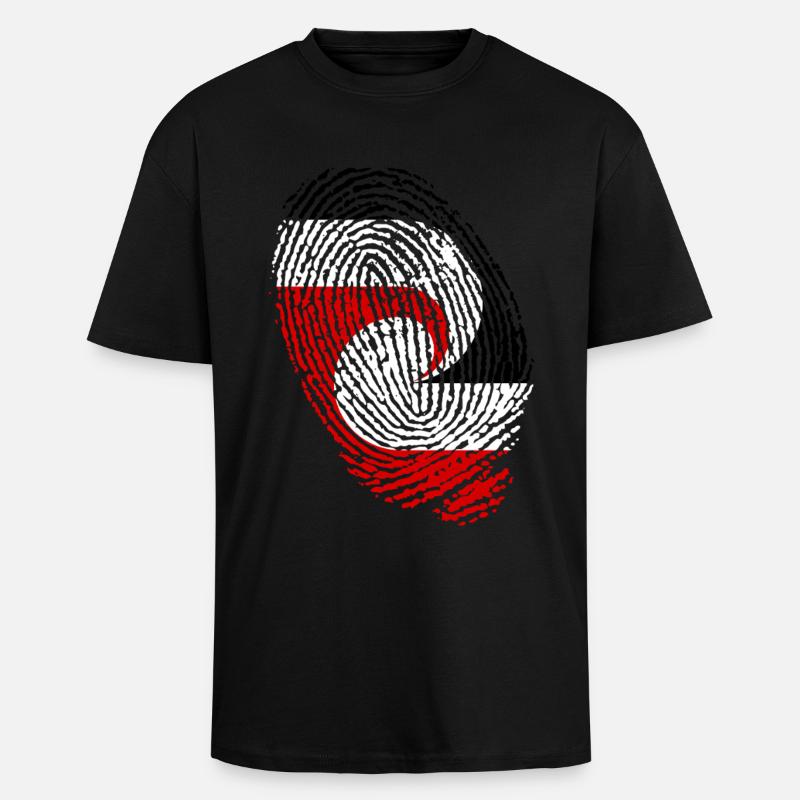 Empreintes digitales du drapeau maori - T-shirt unisexe oversize épais - noir