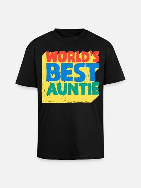 World's Best Auntie Pop Design - Unisex Oversized Heavyweight T-shirt - black