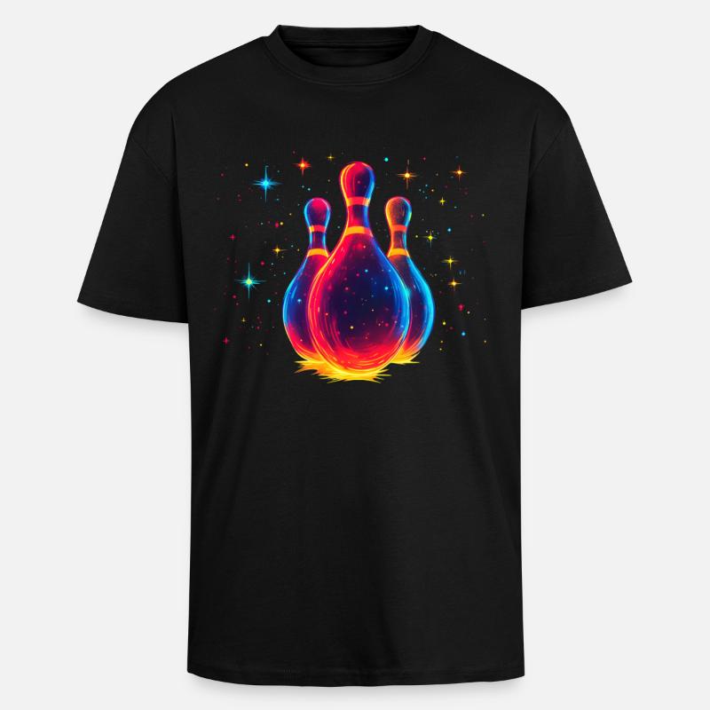 Bowling à l’ancienne - T-shirt unisexe oversize épais - noir