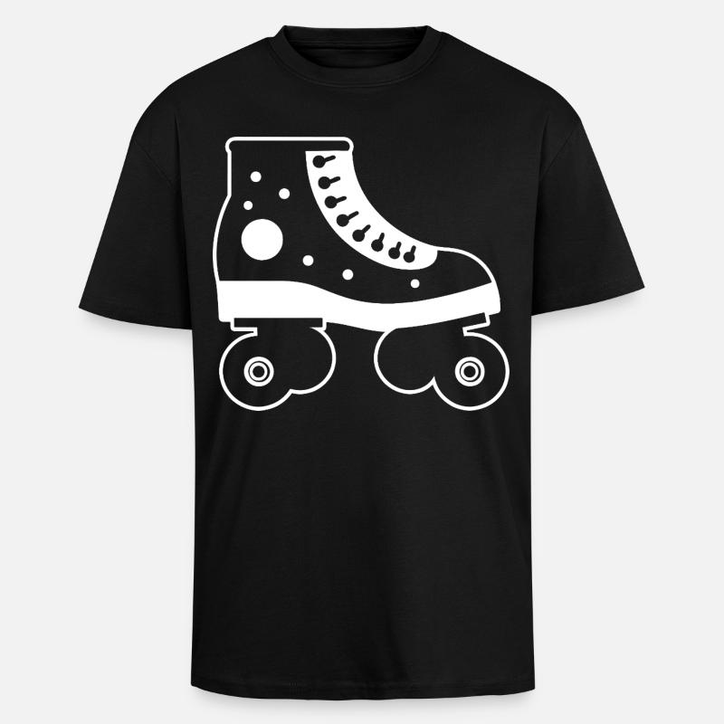Rollschuhe Cartoon-Stil - Oversized Heavyweight Unisex T-Shirt - Schwarz