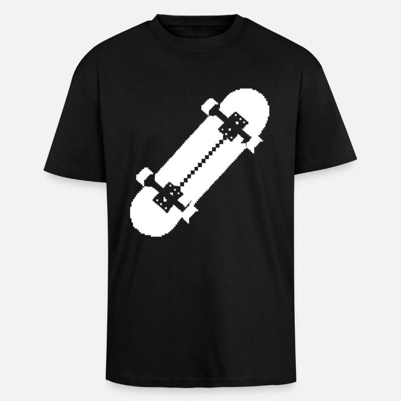 Skateboard Pixel Kunst - Oversized Heavyweight Unisex T-Shirt - Schwarz