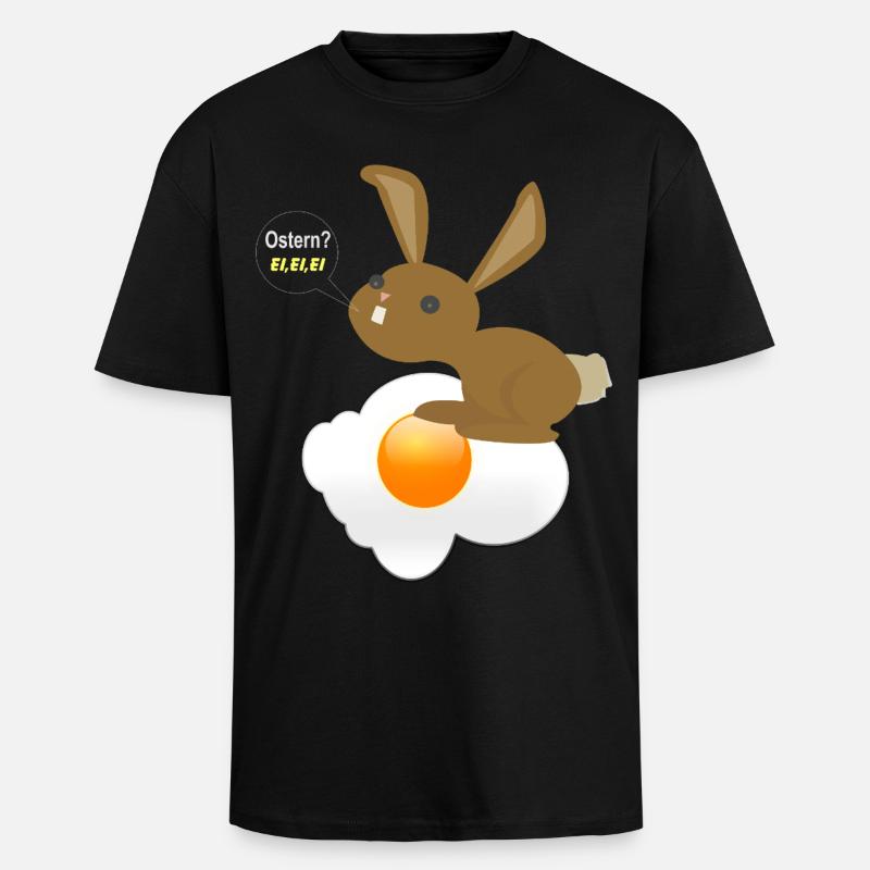 Bunny Easter Egg Egg Egg - Unisex Oversized Heavyweight T-shirt - black