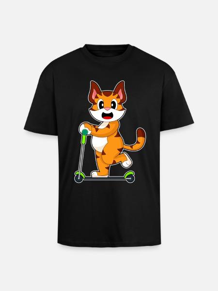 Tiger Scooter - Unisex Oversized Heavyweight T-shirt - black