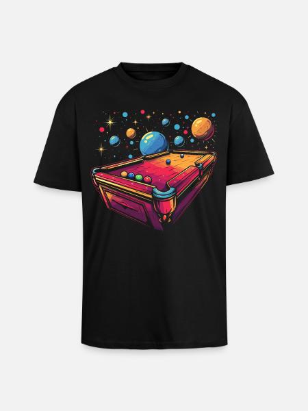 Billard Cartoon Stil - Oversized Heavyweight Unisex T-Shirt - Schwarz