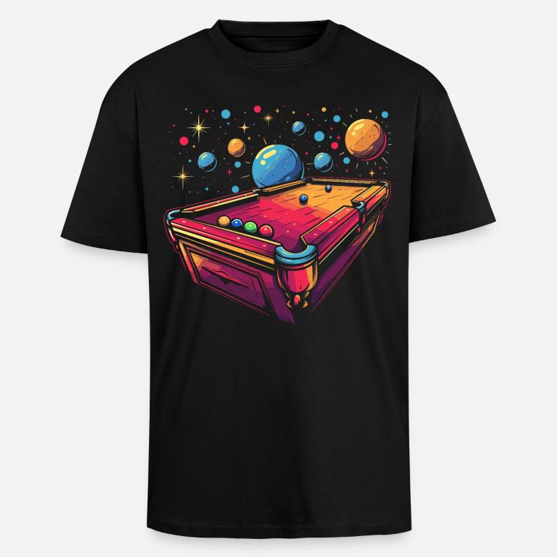 Style de dessin animé de billard - T-shirt unisexe oversize épais - noir