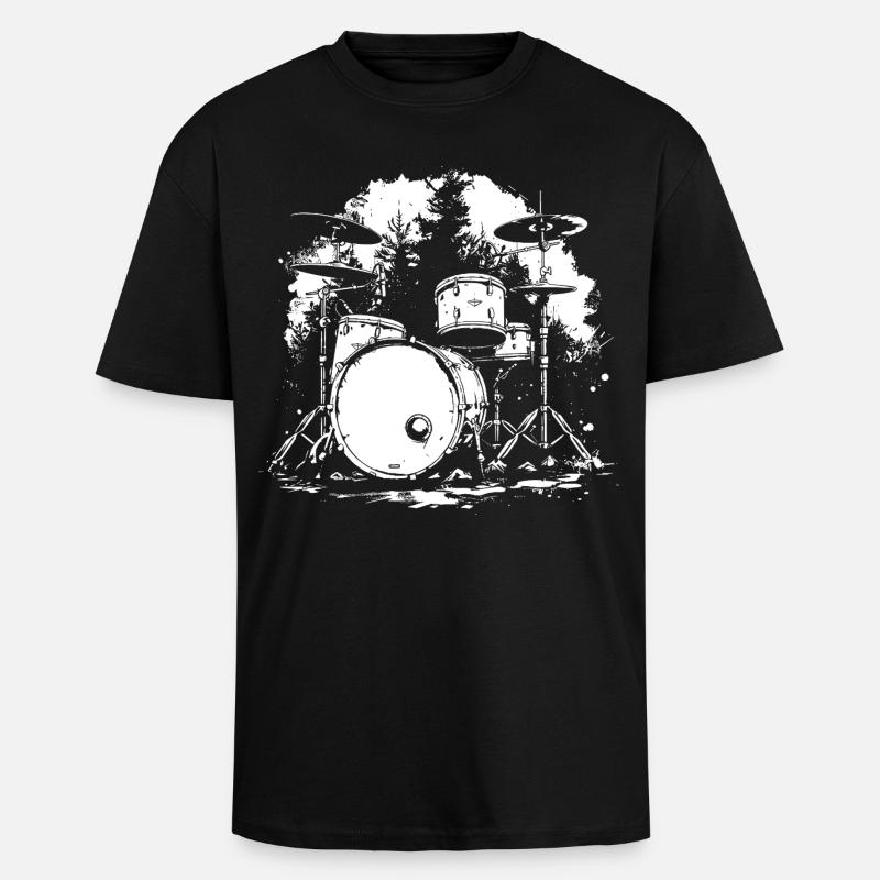 Percussion - T-shirt unisexe oversize épais - noir