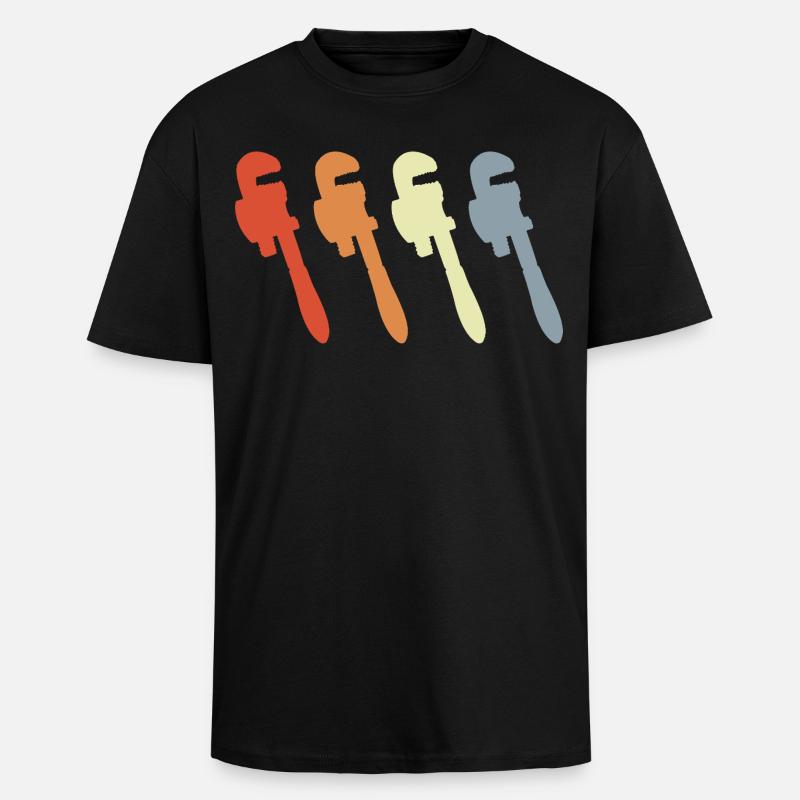 Retro Rohrzange - Oversized Heavyweight Unisex T-Shirt - Schwarz