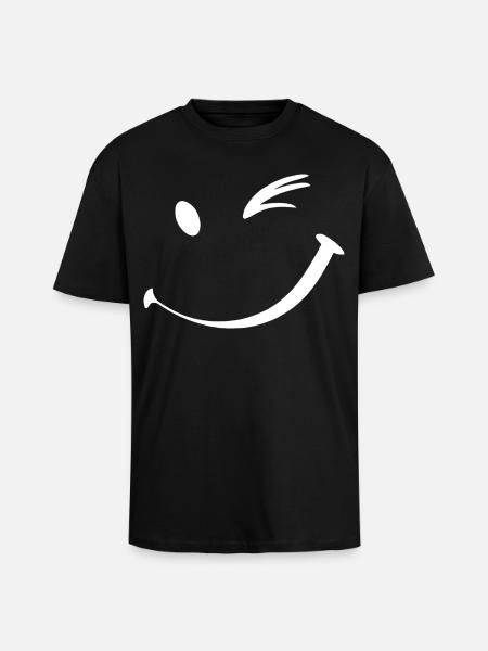 Winking face, Wink smile - Unisex Oversized Heavyweight T-shirt - black