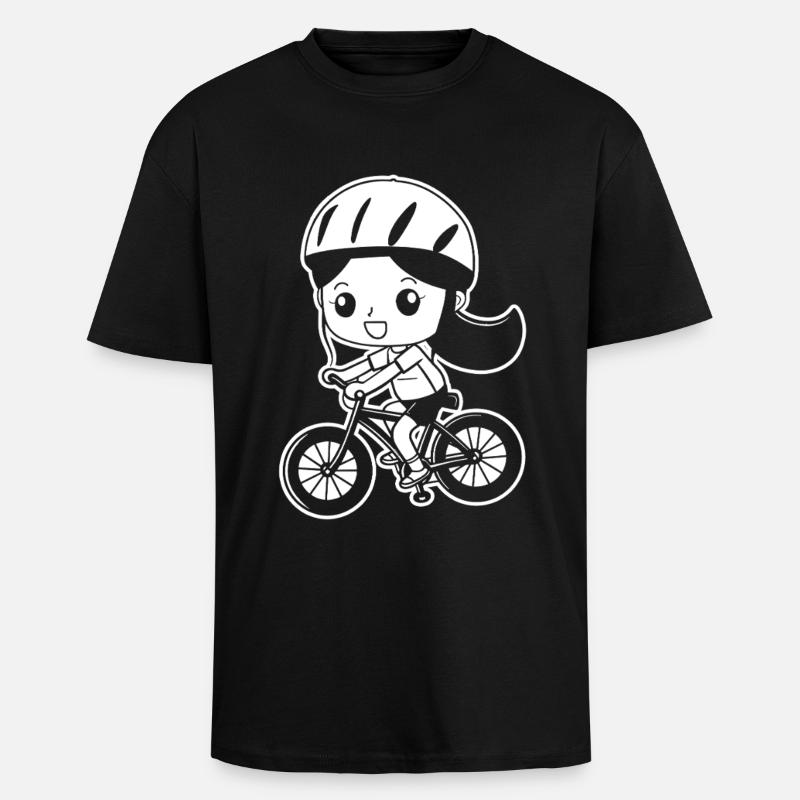 Cyclist Comic Style - Unisex Oversized Heavyweight T-shirt - black