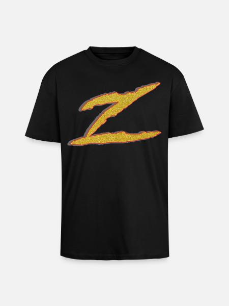 Lettre Z dorée - T-shirt unisexe oversize épais - noir