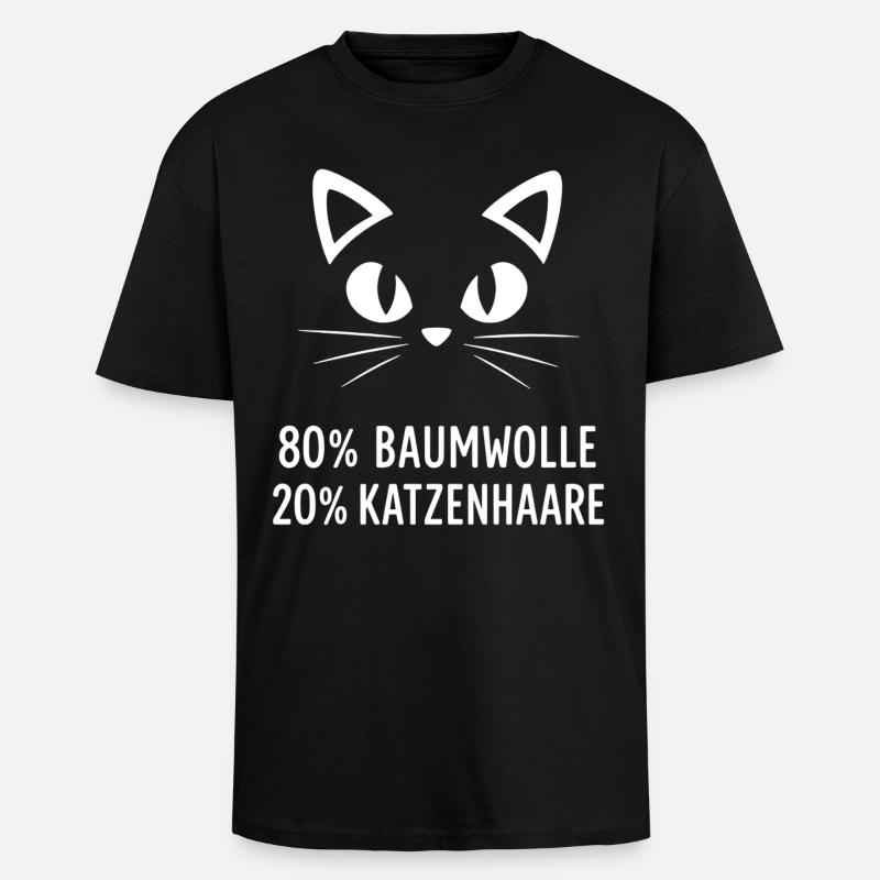 80% Baumwolle 20% Katzenhaar - Oversized Heavyweight Unisex T-Shirt - Schwarz