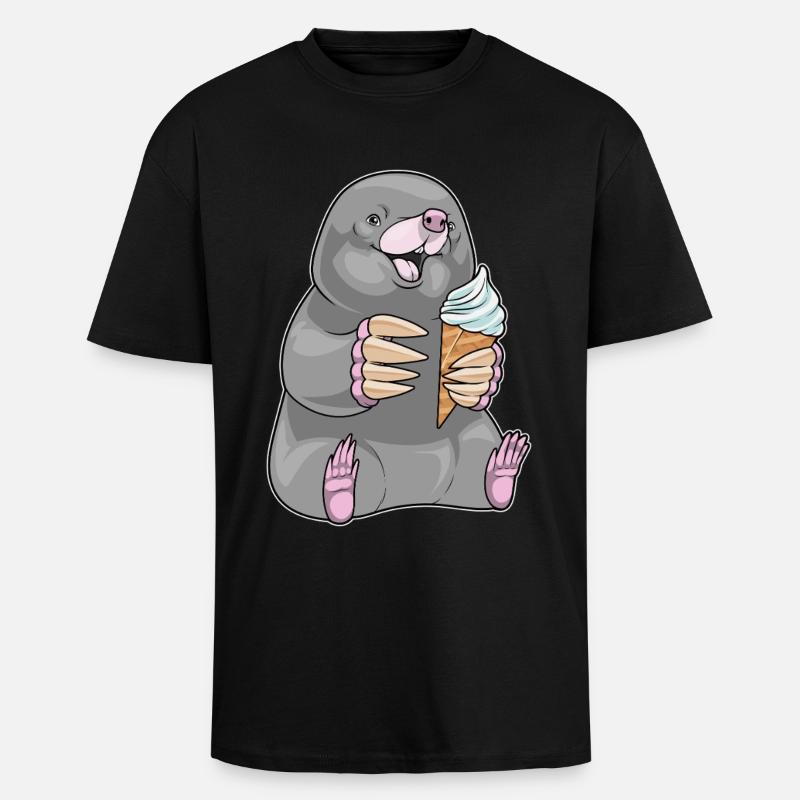 Glace Mole Waffle - T-shirt unisexe oversize épais - noir