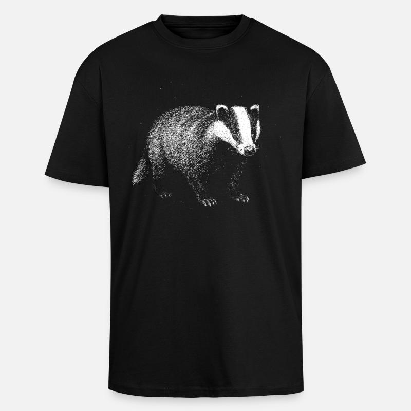 Dachs - Oversized Heavyweight Unisex T-Shirt - Schwarz