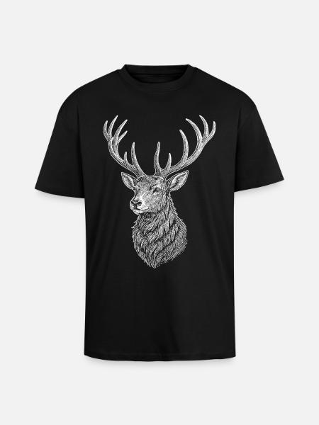 Deer - Unisex Oversized Heavyweight T-shirt - black