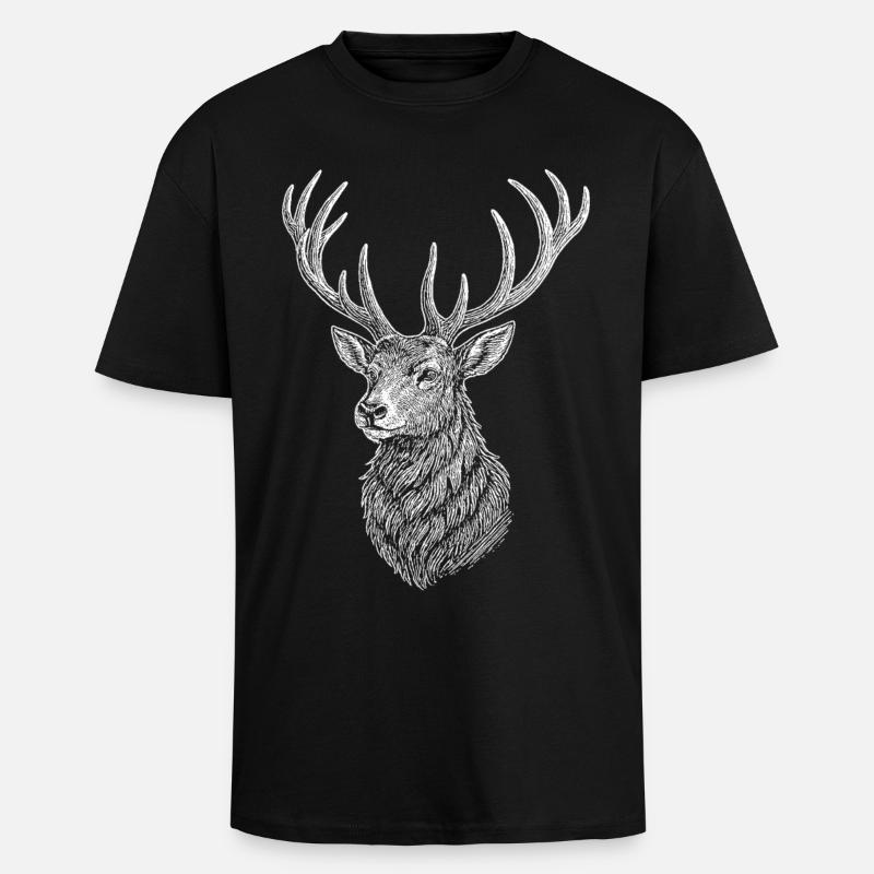 Deer - Unisex Oversized Heavyweight T-shirt - black