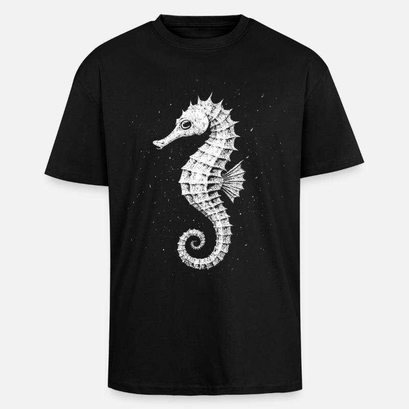 Sea horse - Unisex Oversized Heavyweight T-shirt - black
