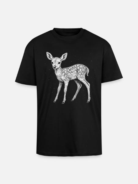 Faon - T-shirt unisexe oversize épais - noir